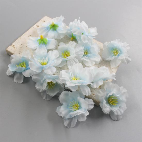 10 Pcs Artificial Cherry Blossom Flower Heads Mini Fake Silk Cherry Blossom Flower for Crafts Bridal Hair Clips Headbands Dress DIY Accessories