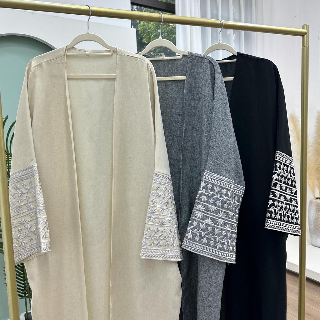 Loriya 2024 Cardigan Abaya Brodé Élégant LR784 - Mode Dubaï & Turquie