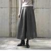 Loose Woolen Wide Leg Skirts Pants Women Pleated Casual Pants Winter Autumn Straight Trousers Elastic High Waist Fat Leg Pants