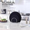 MUAMUA Cutting Board, Dishwasher Safe, Premium Heat-Resistant Elastomer, Black, Antibacterial, Round, Soft, Set of 3 (29 X 35cm / 26 X 30cm / 24 X 21.
