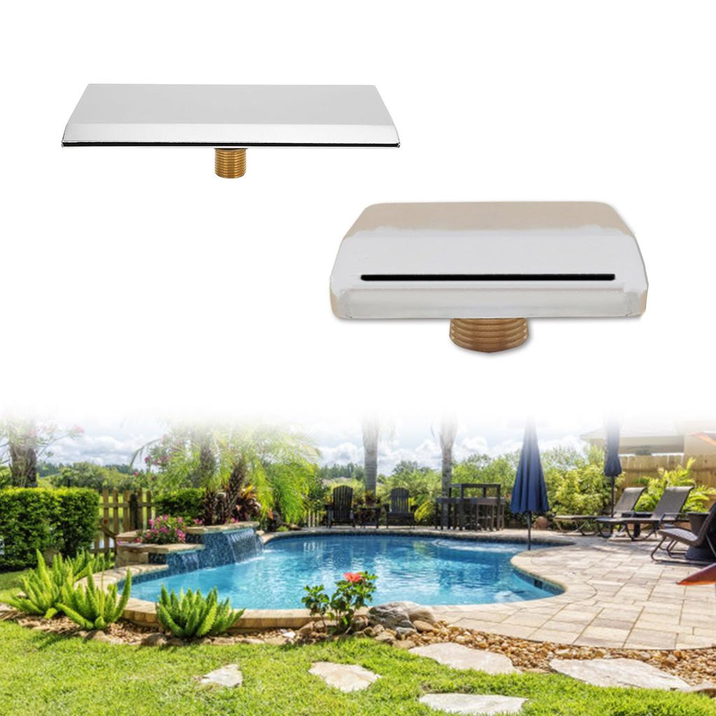 Stainless Steel Pool Bathtub Waterfall Tub Spout Wall Mounted Waterfall Water Outlet Nozzle Pool Waterfall Fount