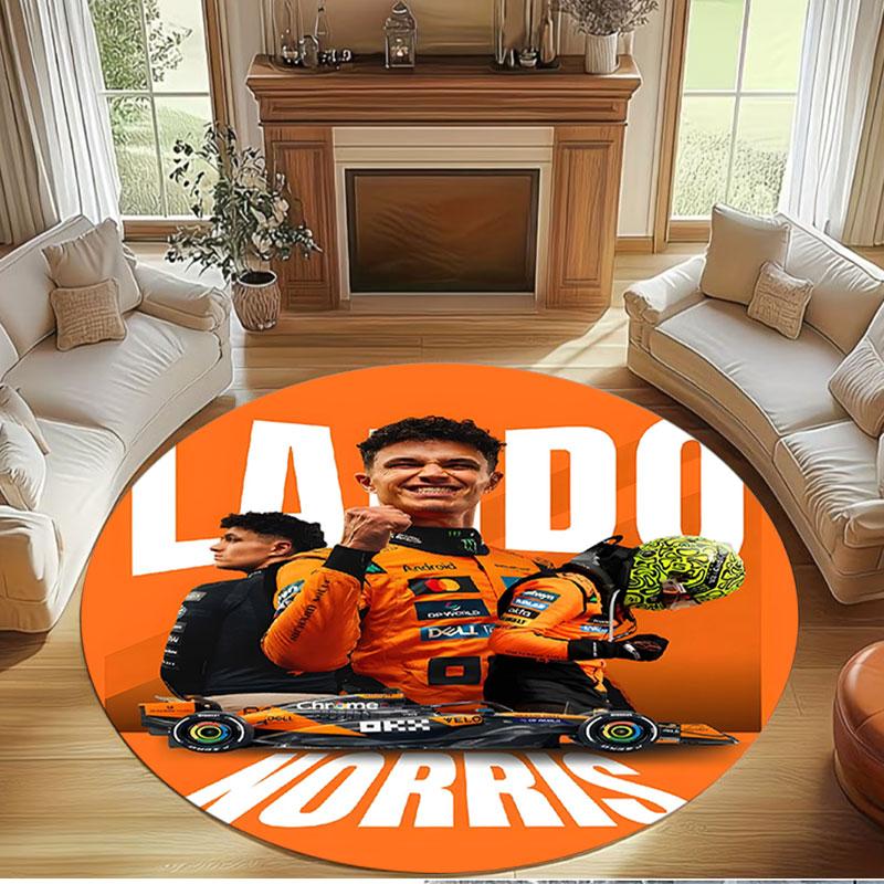 Lando Norris Print Round Rug, Washable Floor Carpet, For Entryway Dorm Laundry Room Office Study, Home Decor Birthday Christmas Gift