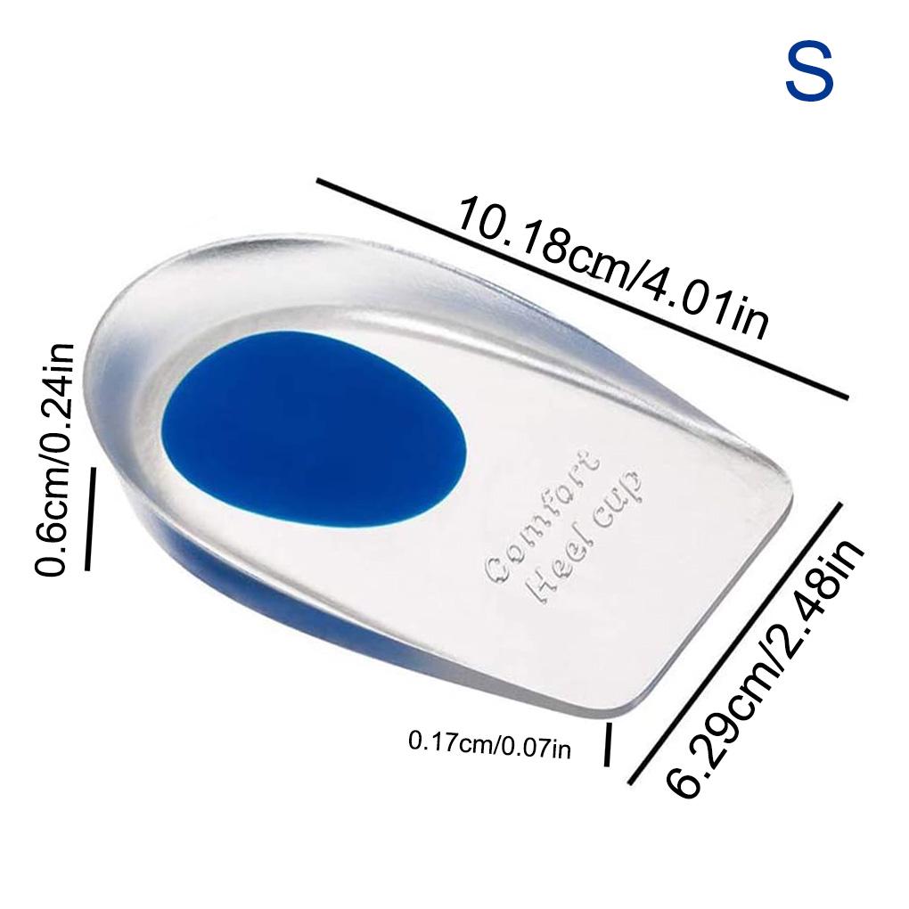 2 Pairs Silicone Half Heel Pad Transparent Insole Half Pad Increased Shoe Mat