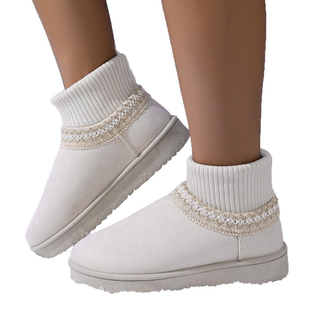 Foreign trade velvet short boots women's autumn and winter 2025 new thick-soled Northeast snow boots keep warm and pedal casual cotton shoes women