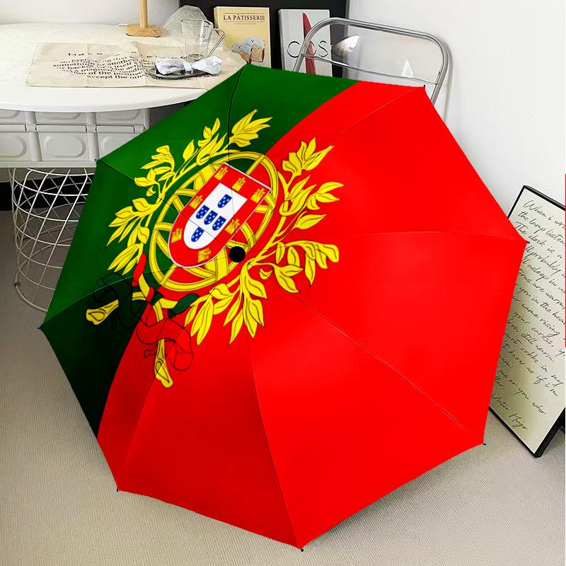 Portuguese Coat Of Arms Automatic Folding Umbrella - 8-Rib Travel Umbrella with Auto Open/Close & Portable Gifts for holidays or birthdays