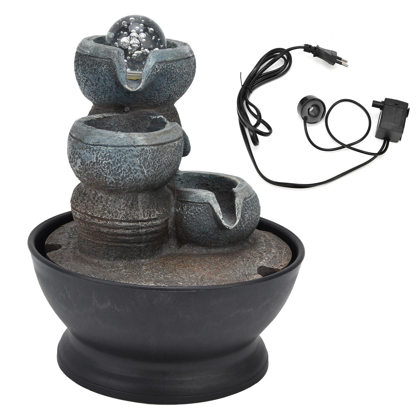 

Настольный водный фонтан для помещений со светодиодной подсветкой, фонтан-водопад в виде шара для украшения домашнего офиса