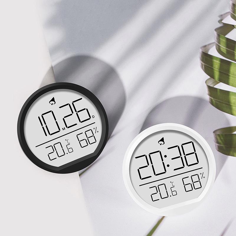 Termometro Igrometro Digitale Sottile con Orologio: Allarme Elettronico da Interno con Display Cucina, Termometro da Parete per Temperatura Ambiente 2303.