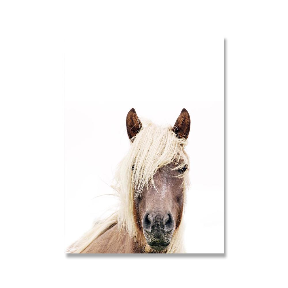 Horses Wall Art Canvas Posters and Prints Minimalist Animal Painting Picture for Living Room Modern Home Decoration