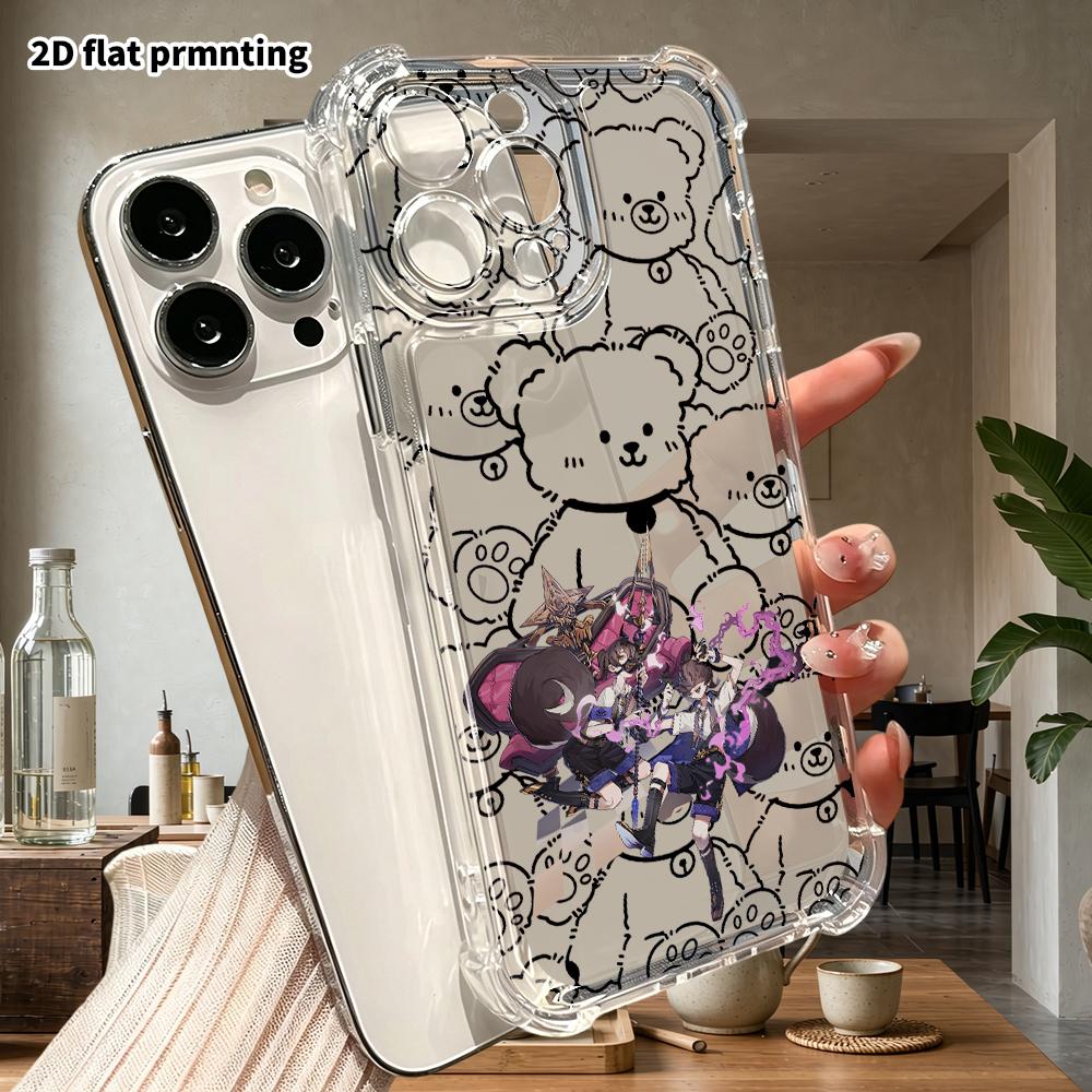 Phone Case: 2D flat suitable for iPhone 18 17 16 15 14 13 Pro, transparent four corner protective case, blonde goddess, Christmas and Halloween gift