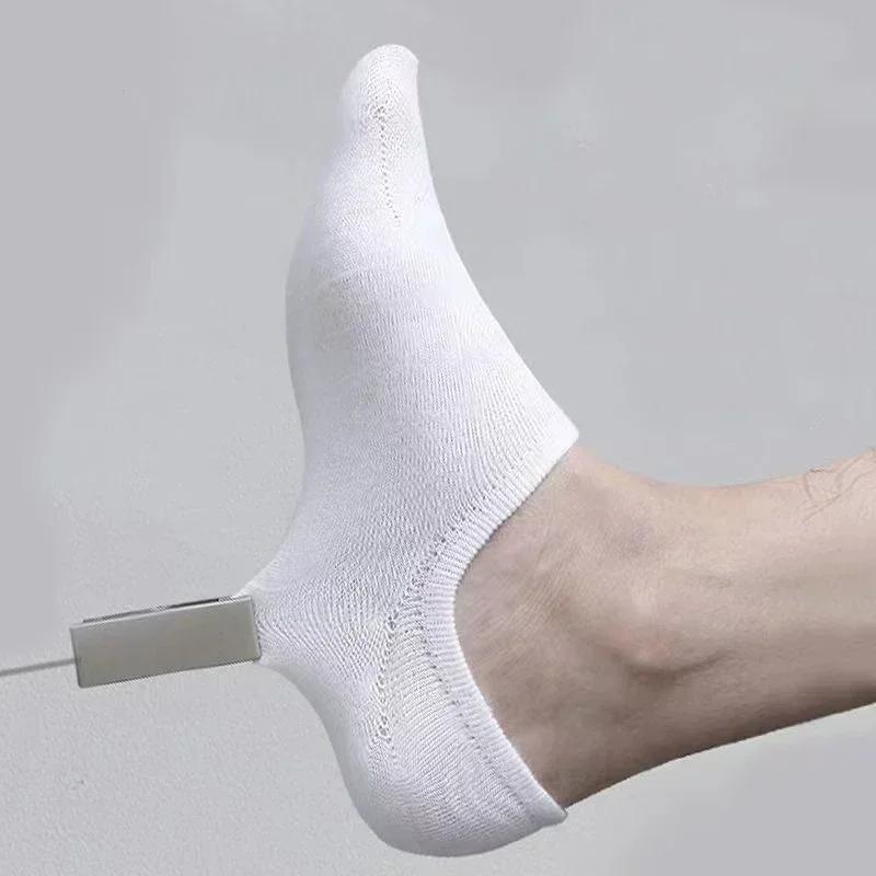 Unisex 10 Pairs Cotton No Show Socks, Lightweight Breathable Summer Ankle Socks, Non-Slip Low Cut Boat Socks for Sneakers