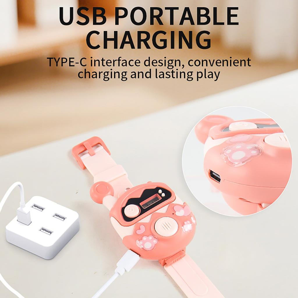 Wiederaufladbares Kinder-Walkie-Talkie, Hand-Walkie-Talkie mit tragbarem Schlüsselband und Handgelenkband, Geschenke für Mädchen und Kindergeburtstage/Weihnachtsspielzeug