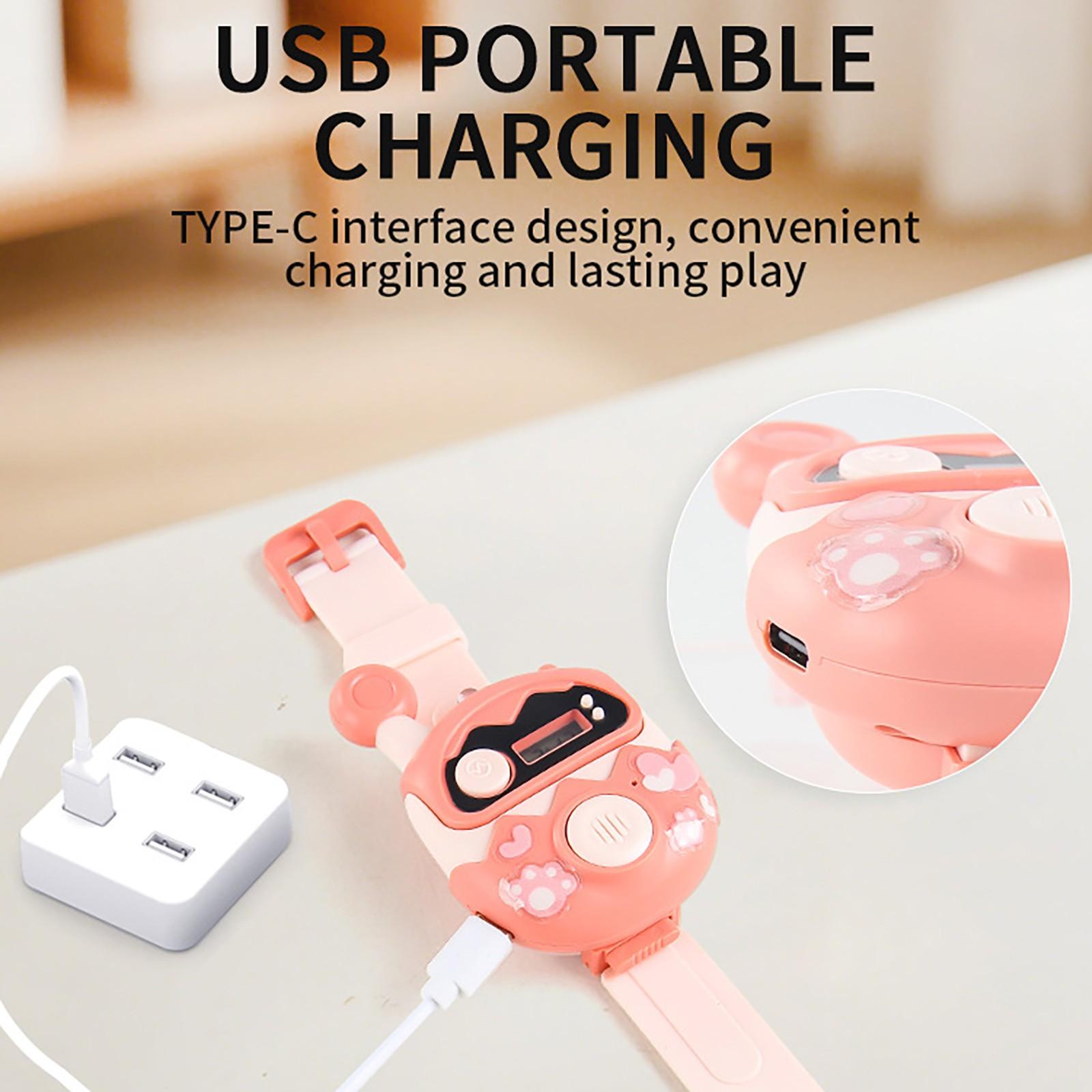 

Перезаряжаемая детская рация, портативная рация с носимым шнурком и браслетом, подарки для девочек и детские игрушки на дни рождения/Рождество One Size красный