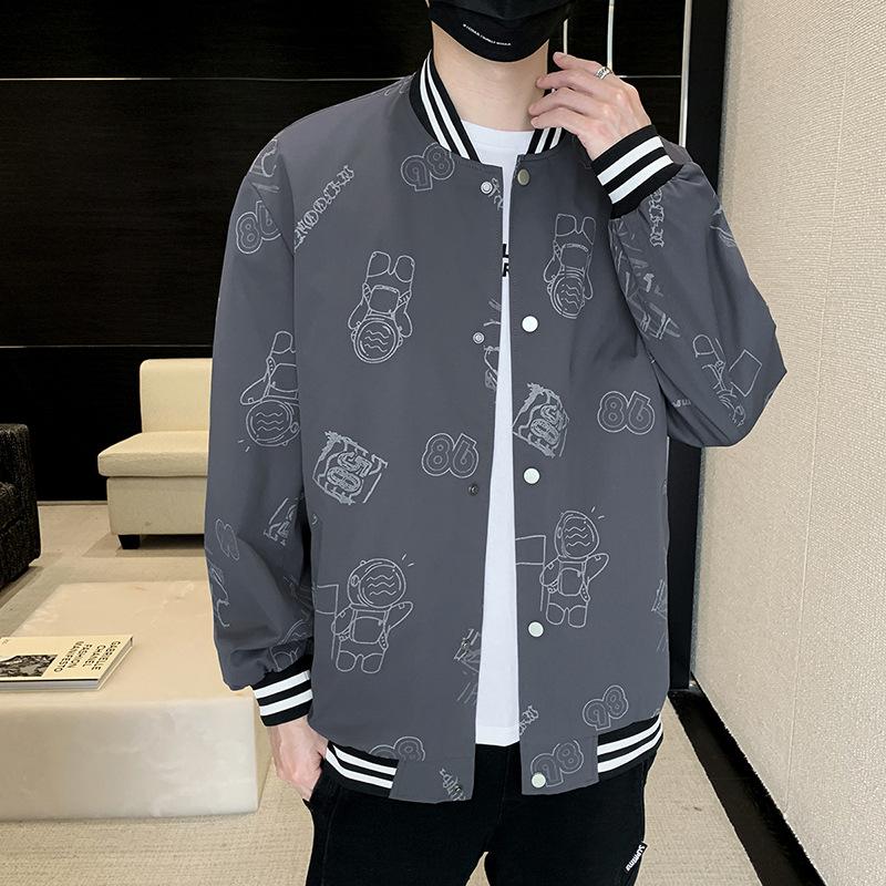 

Повседневное свободное пальто весна-осень в стиле Гонконга, молодежная куртка для учеников младших классов средней школы M серый