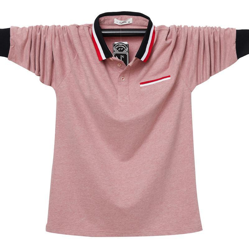 Nuevo POLO de manga larga de talla grande para hombre, camiseta holgada informal de negocios de manga larga