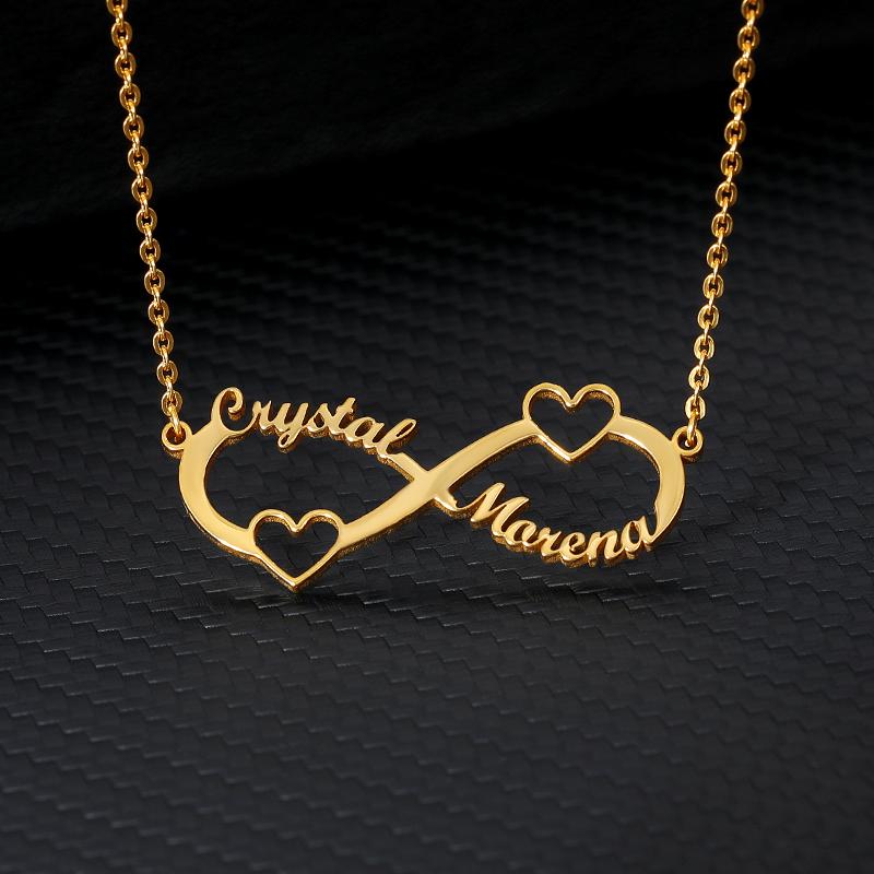 Custom Infinity Pendant Necklace For Women Personalized Stainless Steel Chain Infinity Name Necklaces Christmas Jewelry Gift