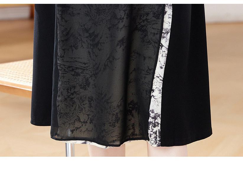 Mother's Plus Size Elegant V-Neck Two-Piece Style Summer Dress - Tummy Concealing, Stylish, Thin, Chinese-Inspired Design