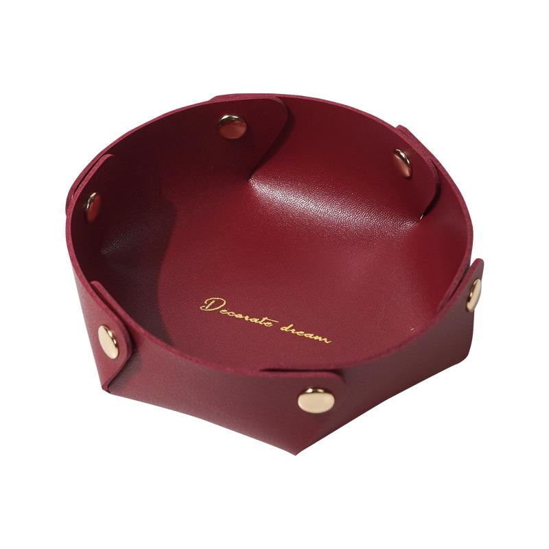 

Настольный поднос для хранения из искусственной кожи, коробка для хранения косметики и ключей, украшение для дома, подставка для игральных костей, съемный столик, органайзер для мелких предметов S 12.5x12.5x4.5