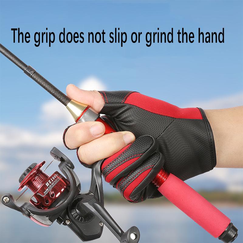 Autumn and Winter Outdoor Riding Fishing Open Three Finger Fishing Gloves Men's and Women's Non-slip Sports Bicycle Riding Glove
