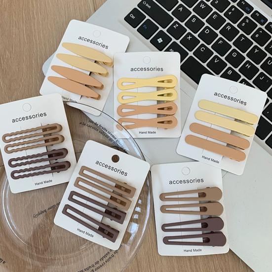 Yousheng 4 Stück Haarnadeln Mattes Finish Wellenförmiges Rechteckiges Design Haarspangen mit Festen Zähnen Starker Halt Haarnadeln Tägliche Anwendung Haar