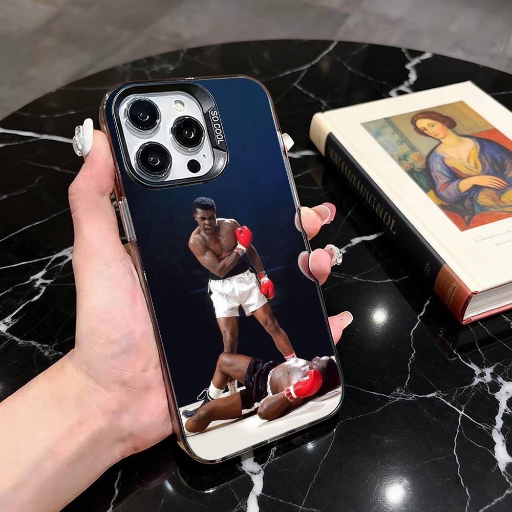 M-Muhammad A-Ali Boxlegende Handyhülle für iPhone 17,16,15,14,13,12,11 Plus,Pro Max,XS,Bunt Silber Schwarz Hülle