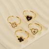 8K Love Open Ring Women's Niche High-end Four-leaf Clover Adjustable Ring 2026