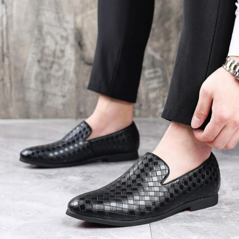 Luxury Men Shoes Braid Loafers Breathable Leather Casual Shoes Plus Size Driving Flats Moccasins Slip On Business Oxfords Shoes