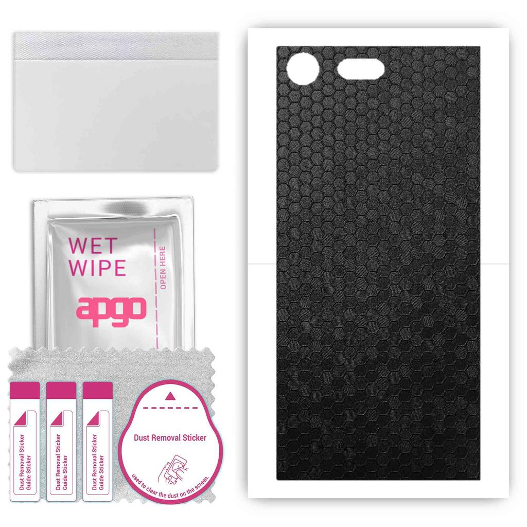 apgo Ochranná samolepka na zadní stranu kompatibilní s Sony Xperia XZ Premium, fólie, vinyl - vzor černá voština