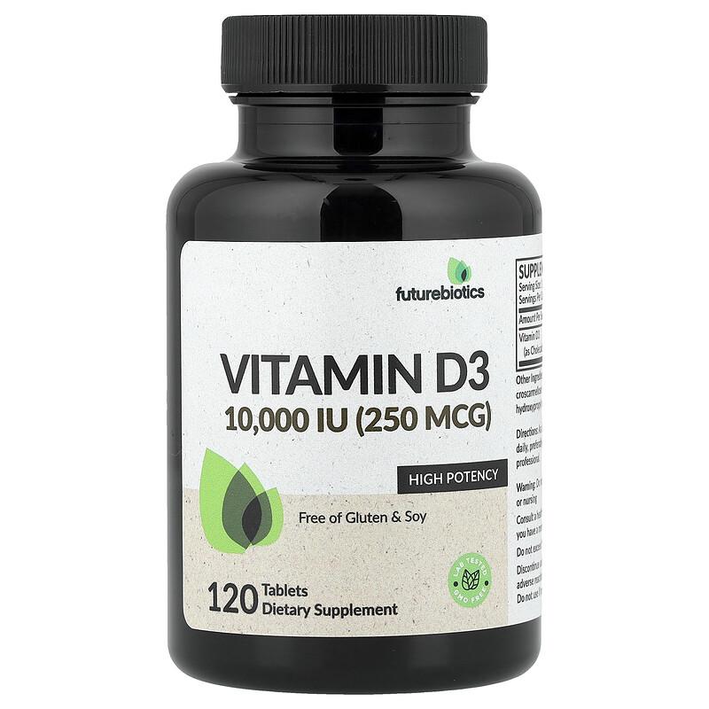 Vitamin D3, 250 Mcg (10,000 IU), 120 Tablets
