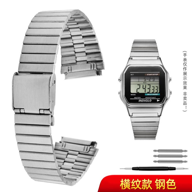 For Casio Stainless Steel watchBand A158 A159 A168 A158W F91w LA-680 AEQ-110 F91w Small Gold Watch Strap 18mm Wristband Bracelet