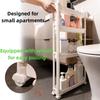 Multi-Layer Behind-The-Door Storage Cabinet Space Saving Trolley Rack for Bathroom & Kitchen Narrow Cabinet Organization