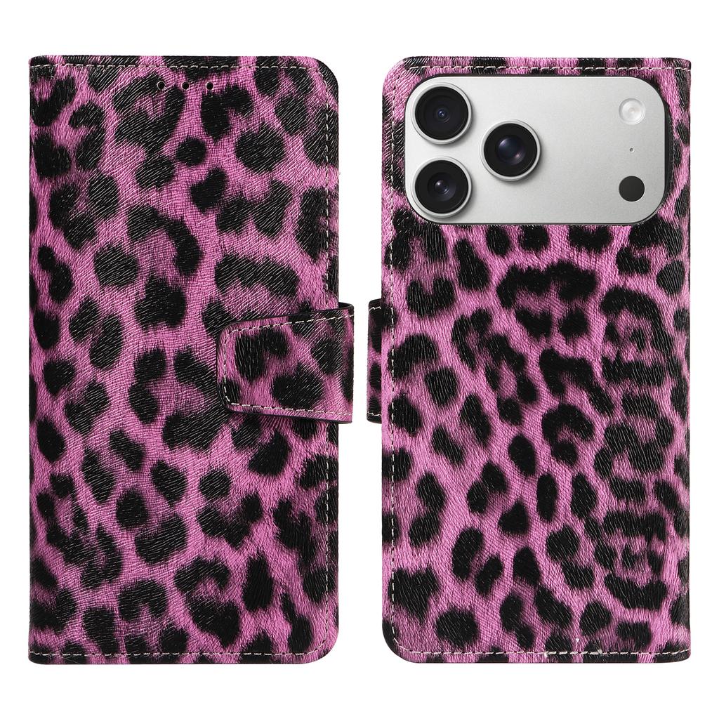 Leopard Print Leather Phone Case for IPhone 17 16 15 14 13 12 11 Pro Max Plus Mini 7 8 Plus Shockproof & Scratch-Resistant Cover
