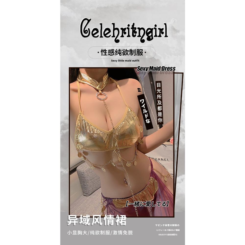 Fun Underwear Western Regions Dancer Sexy Sequins Split Exotic Performance Clothes Patent Leather Antique Temptation Court Style Dress