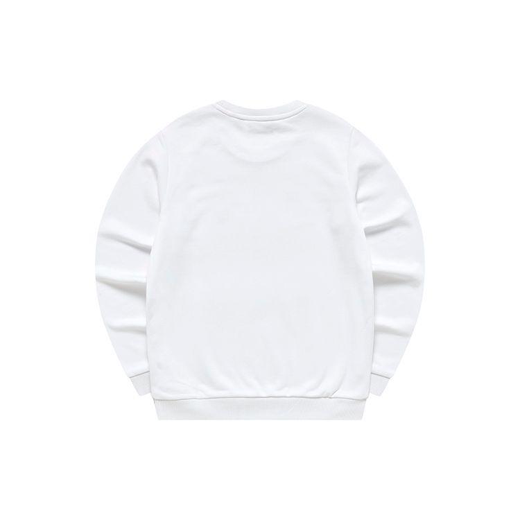 Fila Fusion American Retro Large Logo Print Crew Neck Knit Pullover Long Sleeve Sweatshirt Women sweatshirt Standard-White T11W241212FWT