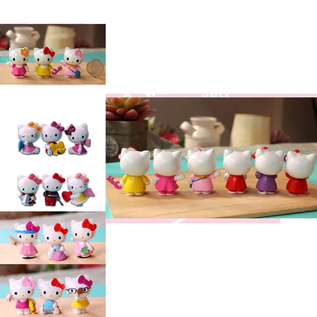 Rozkošných 6ks Hello Kitty Kuromi Sanrio Roztomilých Panenek Příslušenství Pro Sběratele