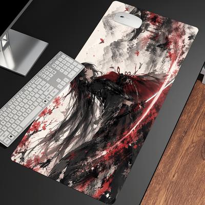 Anime Girl Large Size Anti-slip Rubber Mouse Pad Gaming Big Desk Mat Keyboard Mat For Office Home Computer Stitched Edge