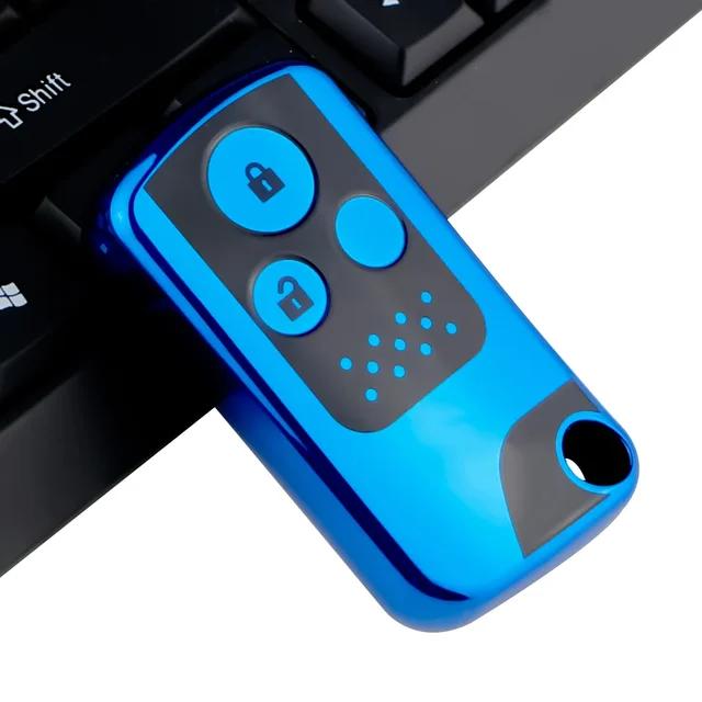 

2buttons TPU Shell Holder for Honda CRV Fit Shuttle Fried Freed Spike StepWGN RG1 Spada CRZ Car Key Fob Case Cover Protector синій