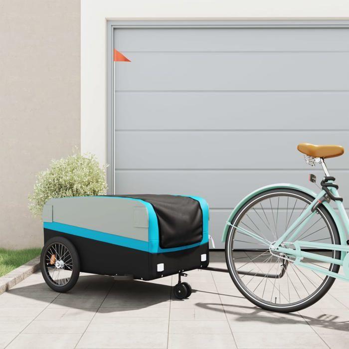 VidaXL Bicycle Trailer, Transport Cart with Flag, Bicycle Cart, Bicycle Trailer, Luggage Trailer, 94065