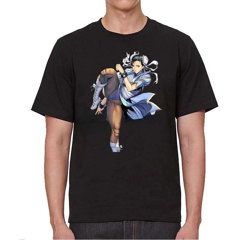 Street Fighter Chun Li Print T-Shirt Fashion Street Style Unisex Women Funny Tshirt Short Sleeve Summer Tops Harajuku Streetwear