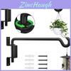 Modern Metal Wall Mount Swivel Flower Rack Hanging Hook Garden Outdoor Balcony Decor