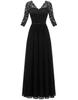Elegant Lace Splicing Long Evening Dress for an Impressive Look