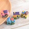 4pcs Miniature House Fairy Garden Resin House Bonsai Craft Micro Landscape DIY Garden Decoration Village Decor