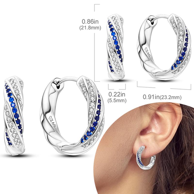 Women Earring 925 Silver Hoop Earrings Love Heart Butterfly Drop Earring Stud For Women Girls Party Jewelry Gifts