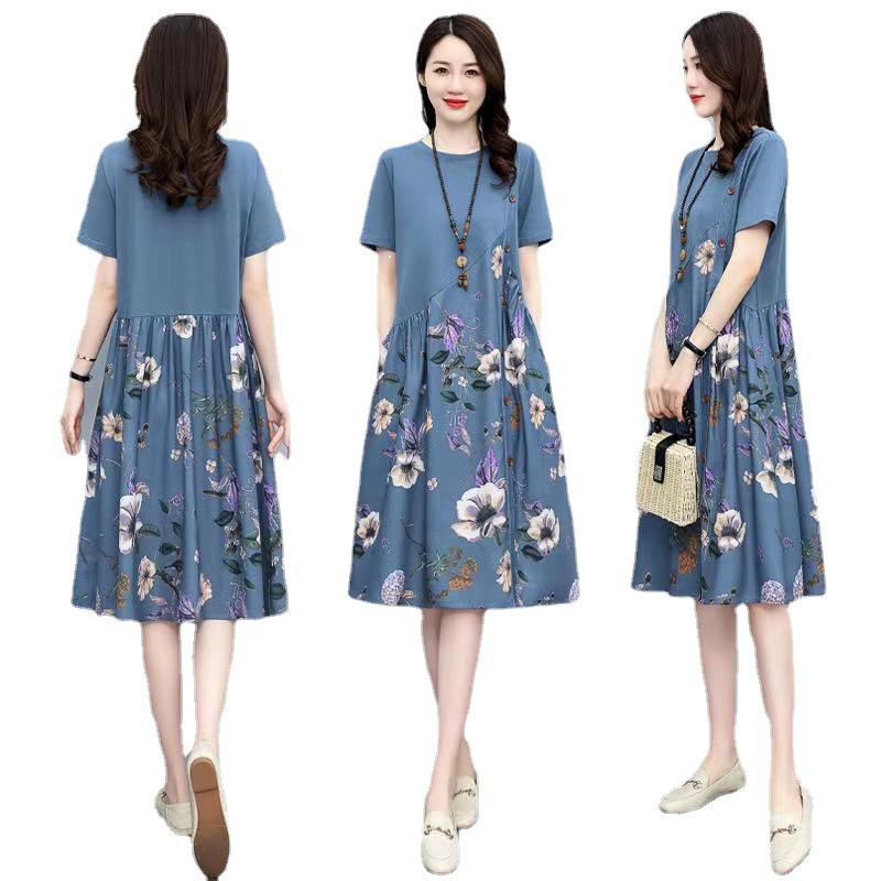 Women's Retro Print Casual A-line Dress - Slimming & Loose Fit