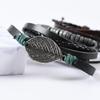 4-teiliges mehrlagiges Leder-Blatt-Armband: Europäisches & Amerikanisches Unisex Retro Street Ethnischer Stil Accessoire