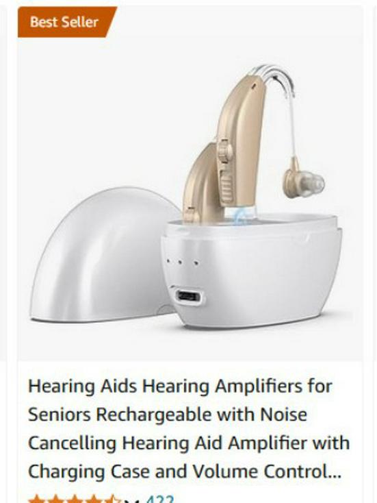 Hearing Aid Headset: Dual Ear Sound Amplifier with Portable Charging