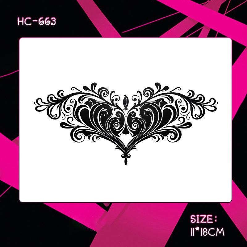 Herbal Semi-Permanent Waterproof Succubus Tattoo Sticker for Women - Long-Lasting, Scar-Covering, High-End Design for Chest, Waist, and Abdomen