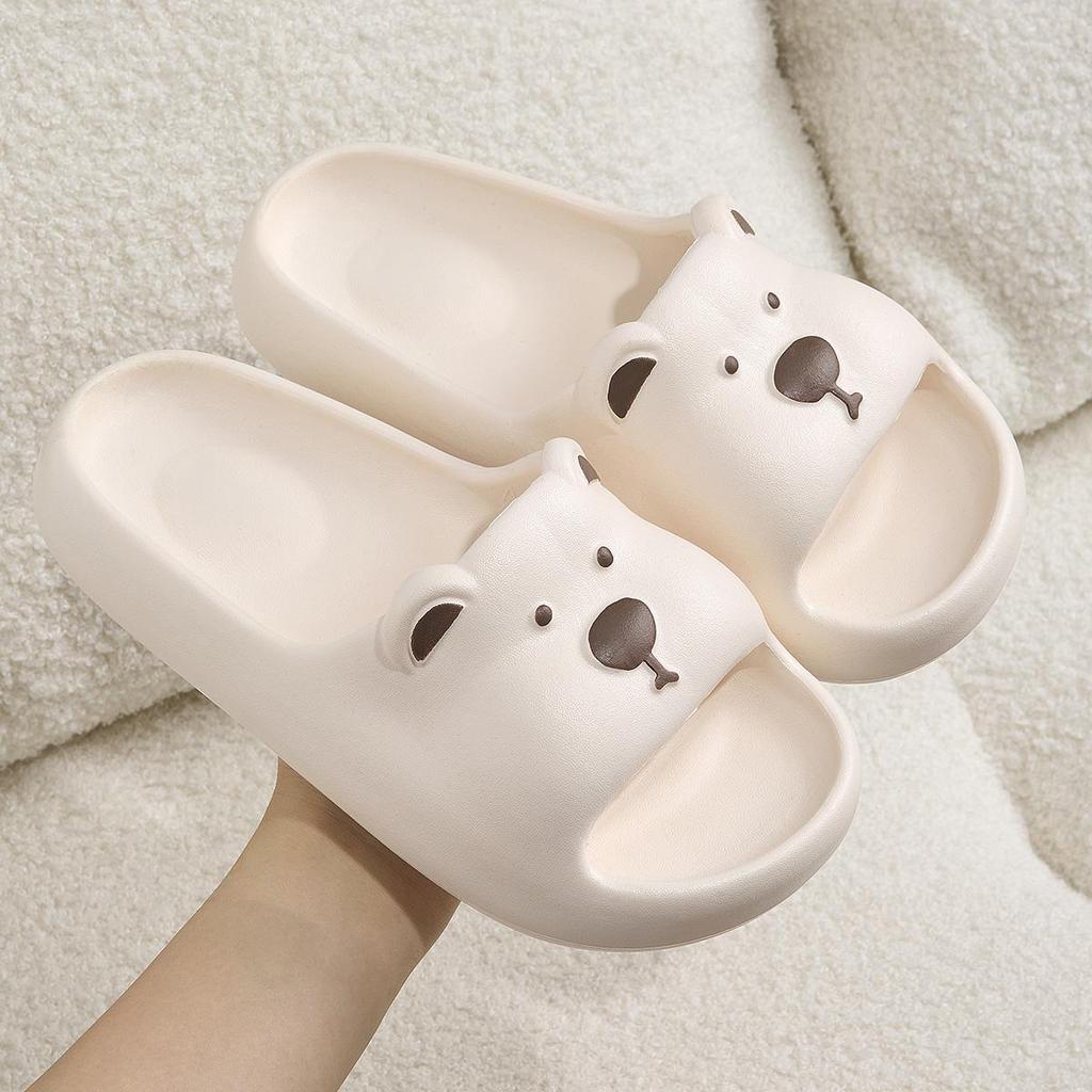 Cute Bear Children Home Slippers Beach Thick Bottom Summer Slides Cartoon Comfortable Non-Slip Slippers Indoor Outdoor Men Bathroom Slippers