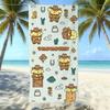 Cute Puppy Cartoon Print Microfiber Beach Towel Water Absorbent Quick Dry Bath Towel For Vacation