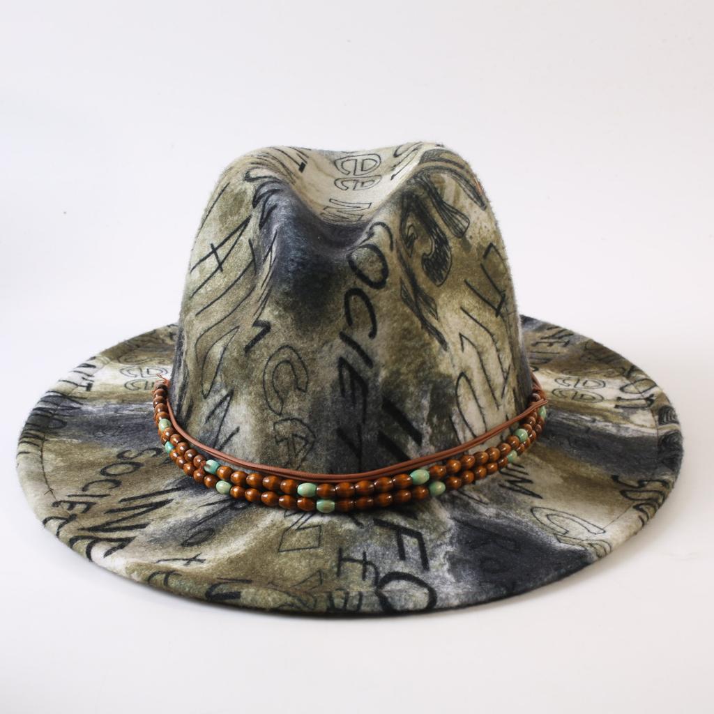 New European and American style letter printing fashion top hat men's and women's fashion jazz hat sunscreen sun hat