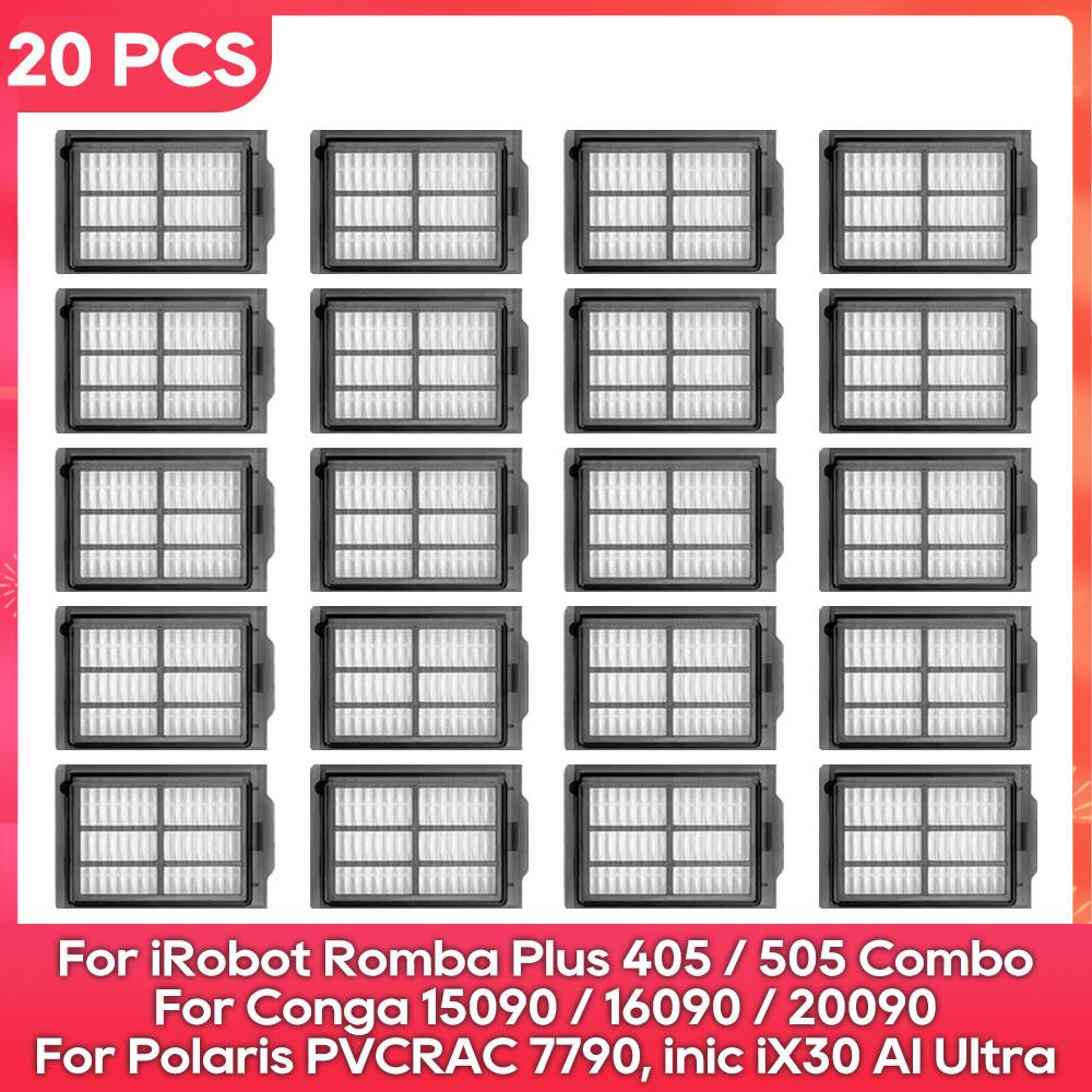 Filter Fit For iRobot Romba Plus 405, 505 Combo, Conga 15090, 16090, 20090, 3i P10 Ultra, Everybot Q9, Inic iX30 AI Ultra Part